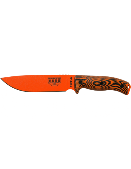 Esee 6 Puukko 6POR-006 16.5cm hiiliteräksestä valmistettu terä G10 oranssi/musta kahva + tuppi