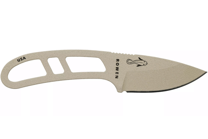 Esee Candiru CAN-DT-E halskniv 5,1 cm blad i karbonstål gjennombrutt stålhåndtak + slire