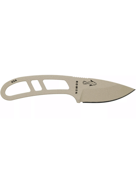 Faca de pescoço Esee Candiru CAN-DT-E Lâmina de aço-carbono de 5,1 cm cabo de aço aberto + bainha