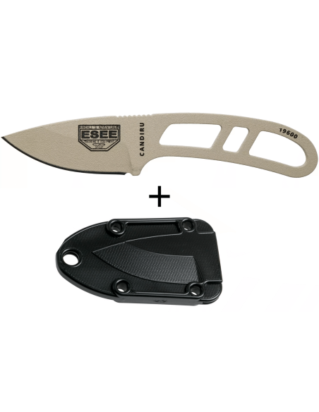 Esee Candiru CAN-DT-E kaulaveitsi 5.1cm hiiliteräksestä valmistettu terä, teräksinen kahva + tuppi