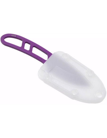 Esee Candiru CAN-PURP-E halsmes 5.1cm carbonstaal lemmet opengewerkt violetstalen handvat + schede