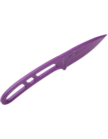 Esee Candiru CAN-PURP-E halskniv 5,1 cm blad i karbonstål gjennombrutt håndtak i fiolett stål + slire