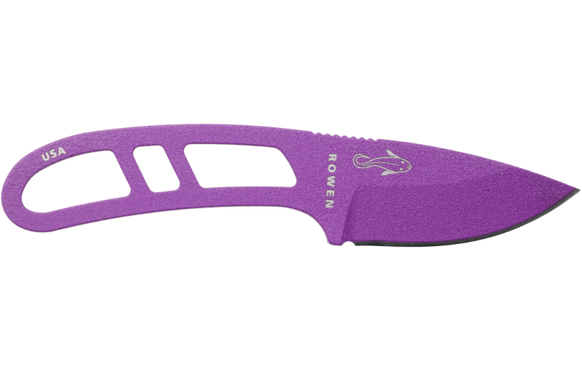 Esee Candiru CAN-PURP-E cuchillo de cuello 5.1cm hoja acero carbono mango calado acero violeta + funda