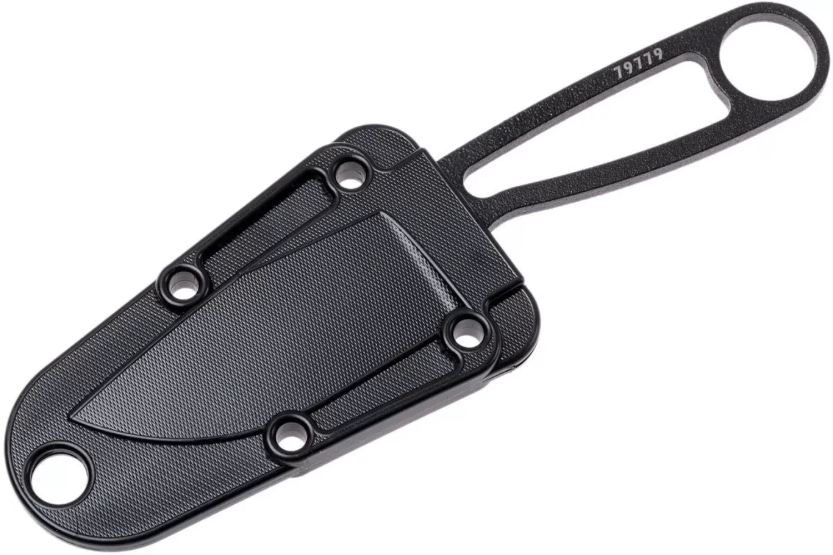 Esee Izula IZULA-B coltello da collo 6,2 cm lama in acciaio al carbonio manico traforato in acciaio nero + fodero