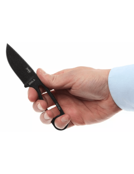 Esee Izula IZULA-B halsmes 6.2cm koolstofstaal lemmet zwart staal opengewerkt handvat + schede