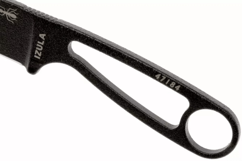 Esee Izula IZULA-B halsmes 6.2cm koolstofstaal lemmet zwart staal opengewerkt handvat + schede