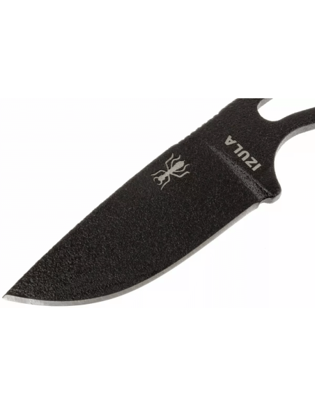 Esee Izula IZULA-B Halsmesser mit Karbonstahlklinge 6,2cm und durchbrochenem Griff aus schwarzem Stahl + Etui
