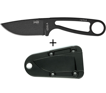 Esee Izula IZULA-B halskniv 6,2 cm blad i kolstål genombrutet handtag i svart stål + slida