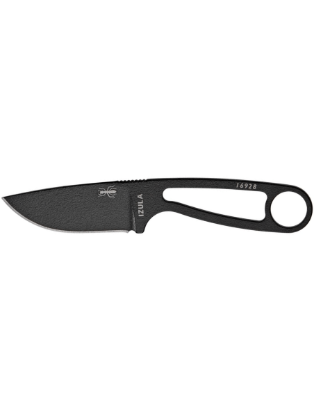 Esee Izula IZULA-B coltello da collo 6,2 cm lama in acciaio al carbonio manico traforato in acciaio nero + fodero