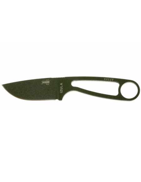 Esee Izula IZULA-OD cuchillo de cuello 6.2cm hoja acero carbono verde oliva mango acero calado + funda