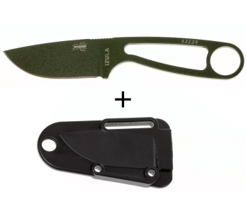 Esee Izula IZULA-OD cuchillo de cuello 6.2cm hoja acero carbono verde oliva mango acero calado + funda