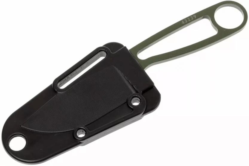 Esee Izula IZULA-OD halskniv 6,2 cm klinge i kulstofstål olivengrønt gennembrudt stålhåndtag + skede