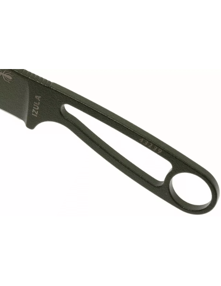 Esee Izula IZULA-OD cuchillo de cuello 6.2cm hoja acero carbono verde oliva mango acero calado + funda