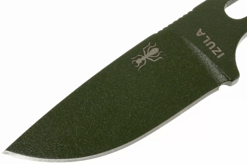 Esee Izula IZULA-OD halsmes 6.2cm carbonstaal lemmet olijfgroen opengewerkt stalen handvat + schede