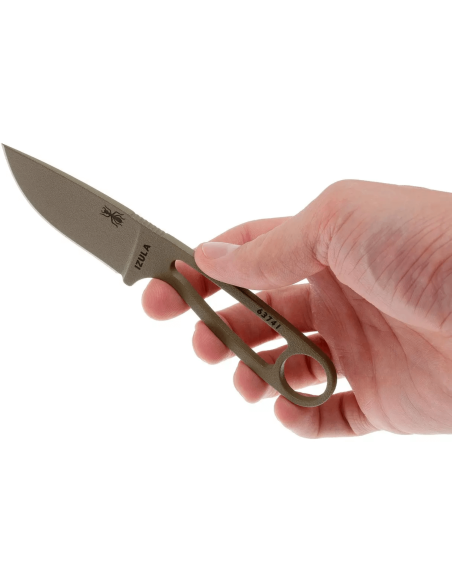 Esee Dark Earth Izula IZULA-DE halsmes 6.7cm koolstofstaal lemmet stalen handvat + polymeer schede