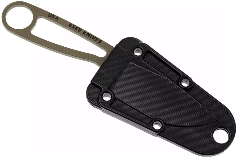 Esee Dark Earth Izula IZULA-DE halsmes 6.7cm koolstofstaal lemmet stalen handvat + polymeer schede