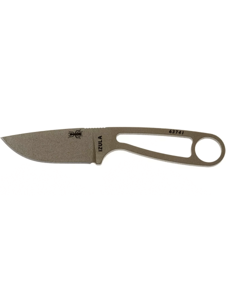 Esee Dark Earth Izula IZULA-DE coltello da collo 6,7 cm lama in acciaio al carbonio manico in acciaio + fodero in polimero