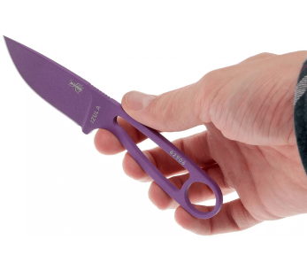 Esee Izula halskniv IZULA-PURP-BLK 6,2 cm blad i kolstål stålhandtag med hål + svart slida 2