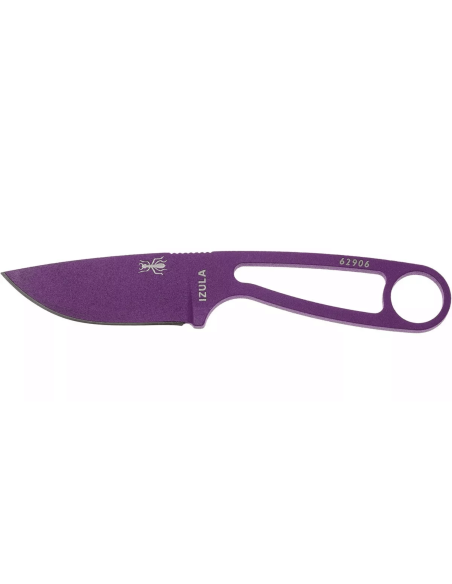 Esee Izula halskniv IZULA-PURP-BLK 6,2 cm blad i karbonstål håndtak i stål med hull + svart slire