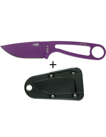 Esee Izula halskniv IZULA-PURP-BLK 6,2 cm blad i karbonstål håndtak i stål med hull + svart slire