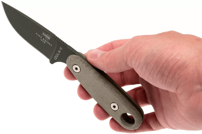 Esee Izula II IZULA-II-OD puukko 6.7cm hiiliteräksestä valmistettu terä vihreä micarta kahva + tuppi
