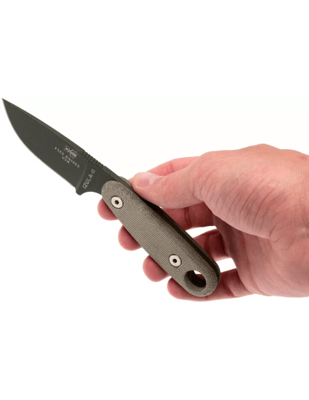Esee Izula II IZULA-II-OD mes 6.7cm koolstofstaal lemmet groen micarta handvat + schede