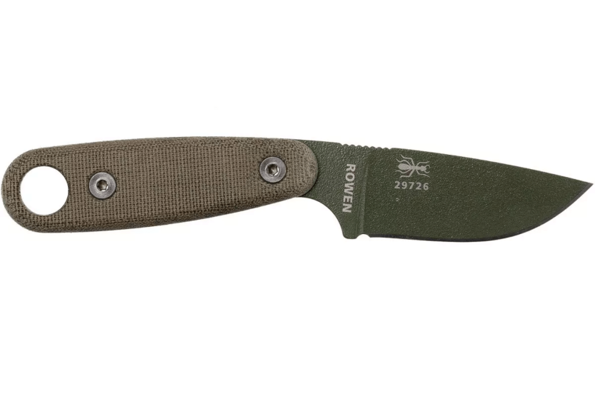 Esee Izula II IZULA-II-OD kniv 6,7 cm klinge i kulstofstål grønt micarta-håndtag + skede