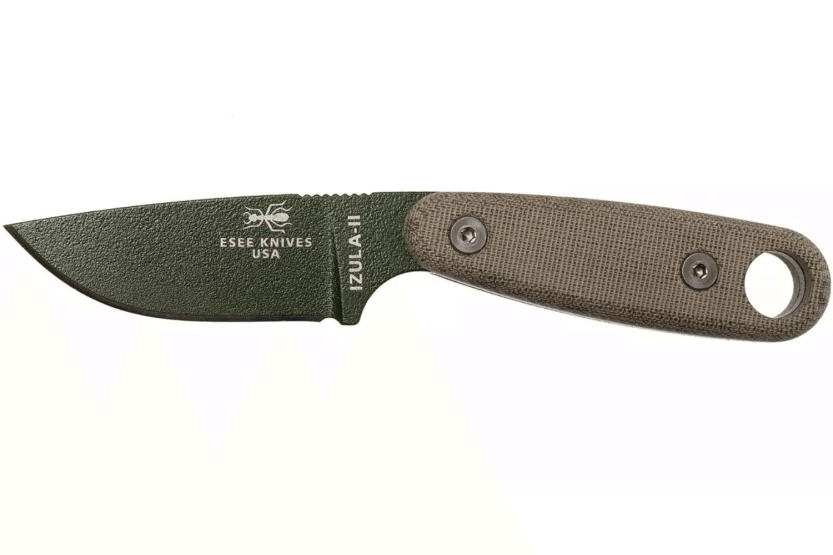 Esee Izula II IZULA-II-OD puukko 6.7cm hiiliteräksestä valmistettu terä vihreä micarta kahva + tuppi