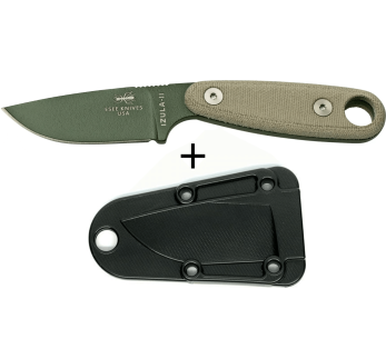 Esee Izula II IZULA-II-OD puukko 6.7cm hiiliteräksestä valmistettu terä vihreä micarta kahva + tuppi