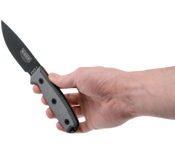 Faca Esee 3 ESEE-3P-MB lâmina em aço carbono preto 8,8cm cabo em micarta cinzento + bainha castanha 2