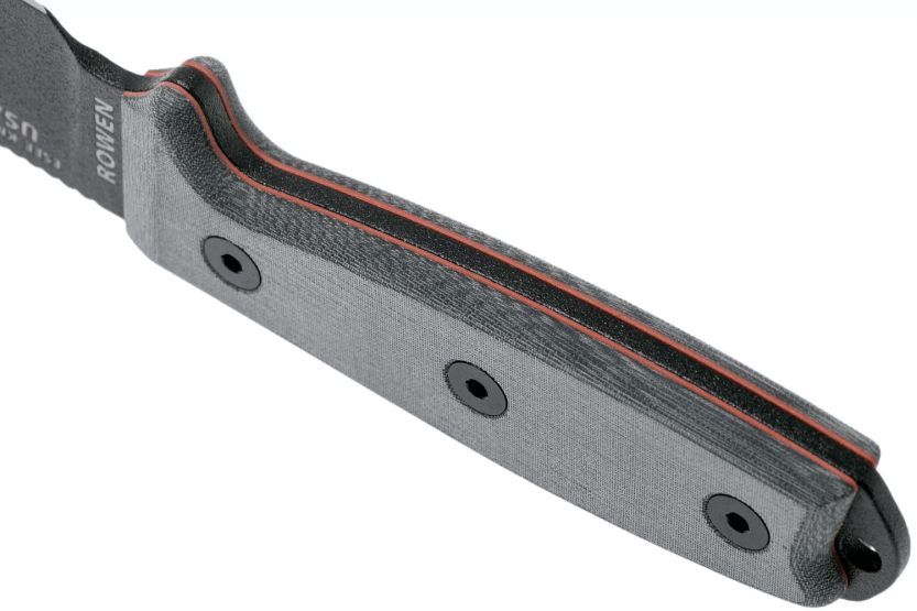 Faca Esee 3 ESEE-3P-MB Lâmina de 8,8 cm em aço-carbono preto Cabo em micarta cinzento + bainha castanha