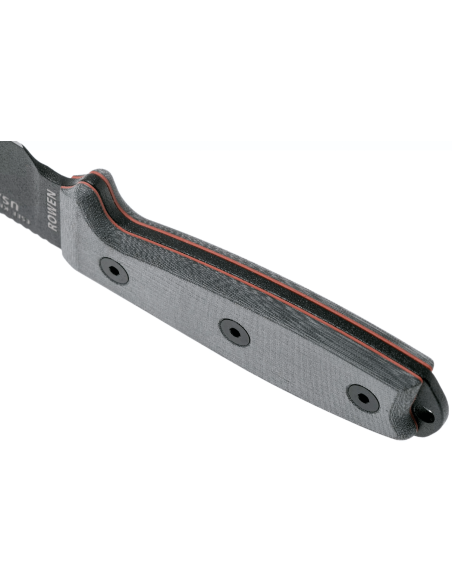Faca Esee 3 ESEE-3P-MB Lâmina de 8,8 cm em aço-carbono preto Cabo em micarta cinzento + bainha castanha