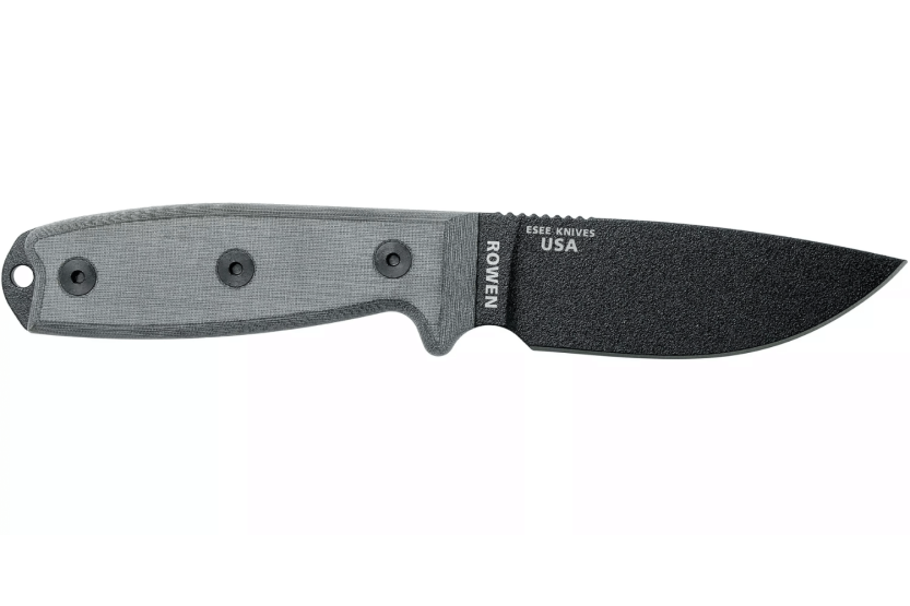 Esee 3 ESEE-3P-MB kniv 8,8 cm sort kulstofstålblad gråt micarta-håndtag + brun skede
