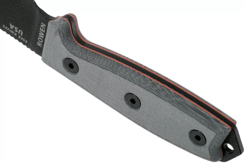 Esee 3 ESEE-3S-MB kniv 8,8cm svart kolstål halvslipat blad grått micarta handtag + brun slida
