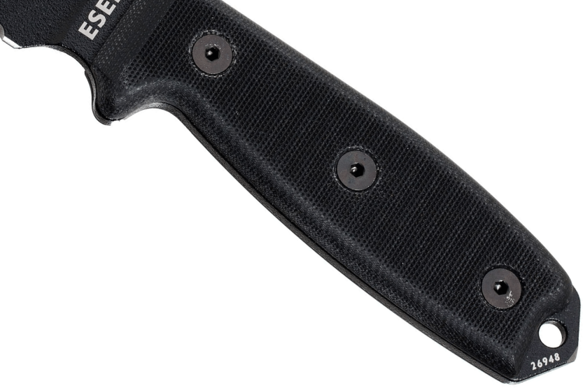 Esee 3 ESEE-3MIL-S-BLK kniv 8,8 cm halvtandet kulstofstålblad sort G10-håndtag + skede