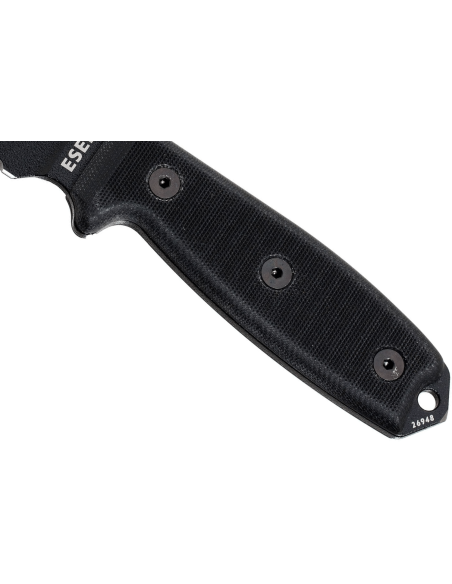 Esee 3 ESEE-3MIL-S-BLK coltello 8,8 cm acciaio al carbonio lama semi-dentata G10 manico nero + fodero