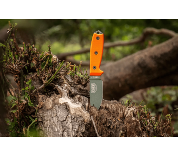 Faca Esee 3 ESEE-3P-OD lâmina em aço carbono verde 8,8cm cabo G10 laranja + bainha 2