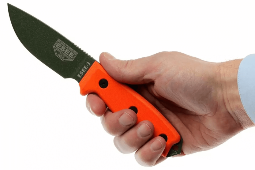 Esee 3 ESEE-3P-OD kniv grönt kolstålsblad 8,8cm orange G10-handtag + slida