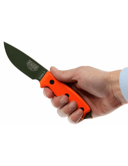 Esee 3 ESEE-3P-OD mes groen carbonstaal lemmet 8,8cm oranje G10 handgreep + schede