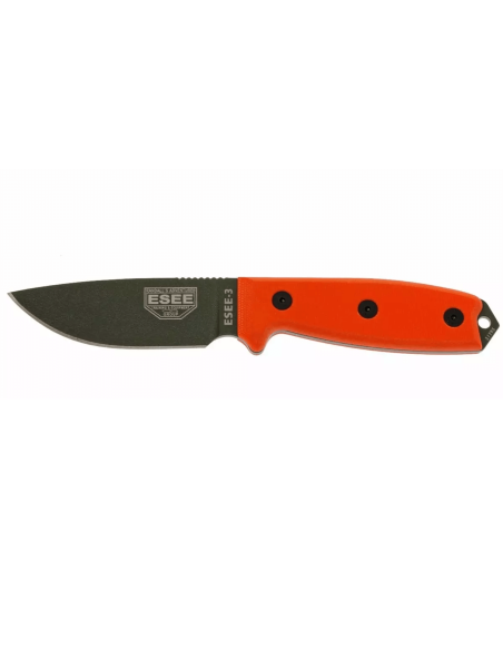 Esee 3 ESEE-3P-OD mes groen carbonstaal lemmet 8,8cm oranje G10 handgreep + schede
