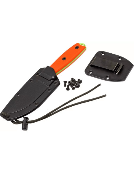 Esee 3 ESEE-3PM-VG cuchillo verde veneno 8,8cm hoja acero carbono naranja mango G10 + funda