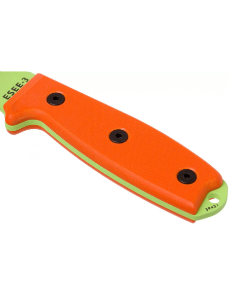 Esee 3 ESEE-3PM-VG coltello verde veleno 8,8cm lama in acciaio al carbonio manico arancione G10 + fodero