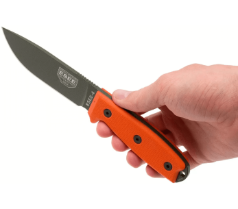 Faca Esee 4 ESEE-4P-OD lâmina em aço carbono verde 11,6cm cabo G10 laranja + bainha 2