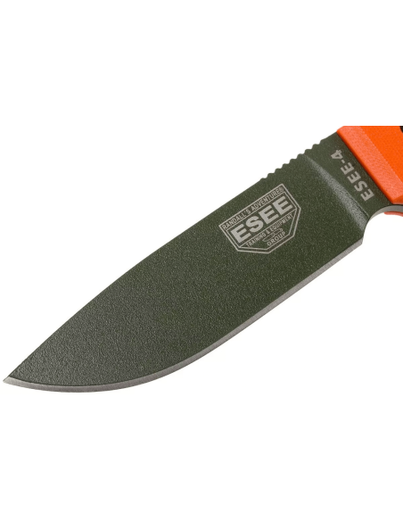 Esee 4 ESEE-4P-OD kniv grønt kulstofstålblad 11,6 cm orange G10-håndtag + skede