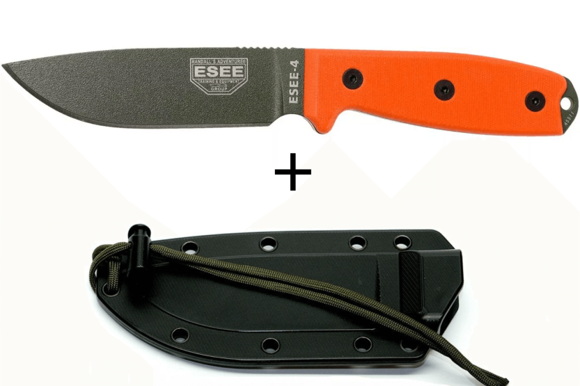 Esee 4 ESEE-4P-OD veitsi vihreä hiiliterästerä 11,6cm oranssi G10 kahva + tuppi