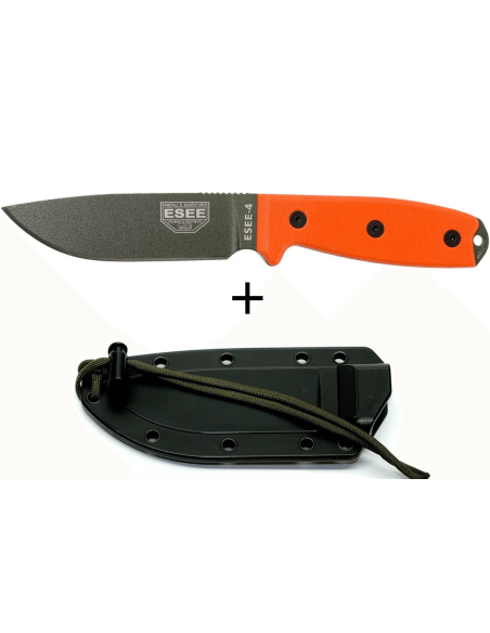 Esee 4 ESEE-4P-OD mes groen carbonstaal lemmet 11,6cm oranje G10 handgreep + schede