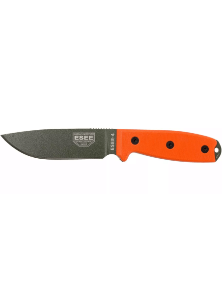 Esee 4 ESEE-4P-OD kniv grønt blad i karbonstål 11,6 cm oransje G10-håndtak + slire