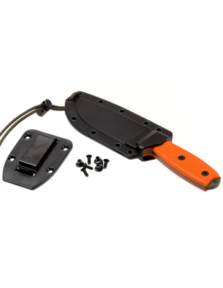 Esee 4 ESEE-4S-OD veitsi 11.6cm vihreä hiiliteräksestä puolihammastettu terä oranssi G10 kahva + tuppi