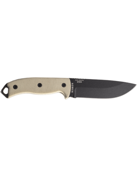 Messer Esee 5 ESEE-5P-E Klinge Kohlenstoffstahl schwarz 13,7cm Griff Micarta grau + Etui