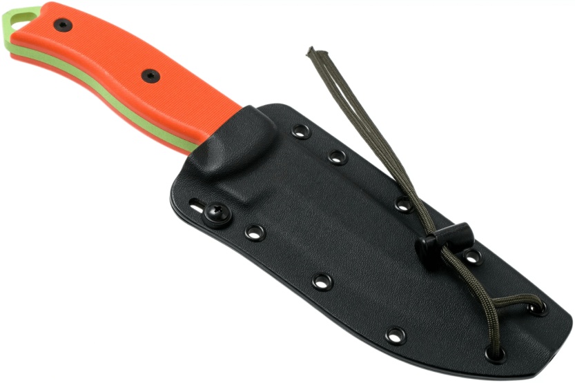 Esee 5 ESEE-5P-VG-E coltello in acciaio al carbonio verde veleno lama 13,7cm manico G10 arancione + fodero